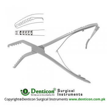 Semb Bone Holding Forcep Curved Sidewards - With Ratchet Stainless Steel, 19 cm - 7 1/2"